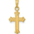 thumbnail image 4 of 14K Yellow Gold Fleur De Lis Hollow Cross Charm (23 X 11) Made In Indonesia c3637, 4 of 6