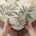 thumbnail image 3 of King Size Fitted Sheet Set - Sage Green Yellow Botanical 3 Piece Bedding Sets 16" Deep Pocket Fitted Sheet with 2 Pillowcases, Vintage Spring Summer Brushed Microfiber Hotel Luxury Bed Sheets, 3 of 9