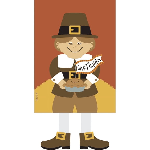Pilgrim Pumpkin Pie 13 x 18 Small Harvest House Flag