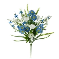 Mainstays 16 inches Indoor Artificial Scabiosa Mix Bush, Blue Color.