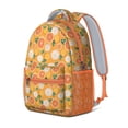thumbnail image 2 of Orange Print Waterproof School Backpack - Ergonomic Student Backpack with Spinal Support, Breathable Padded Straps & Durable Lightweight Design for Teens & College Students, 2 of 5