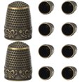 thumbnail image 1 of Shisuyan Thimbles For Hand Sewing Retro Style Golden 10Pcs 0.94X0.71X0.71In, 1 of 8