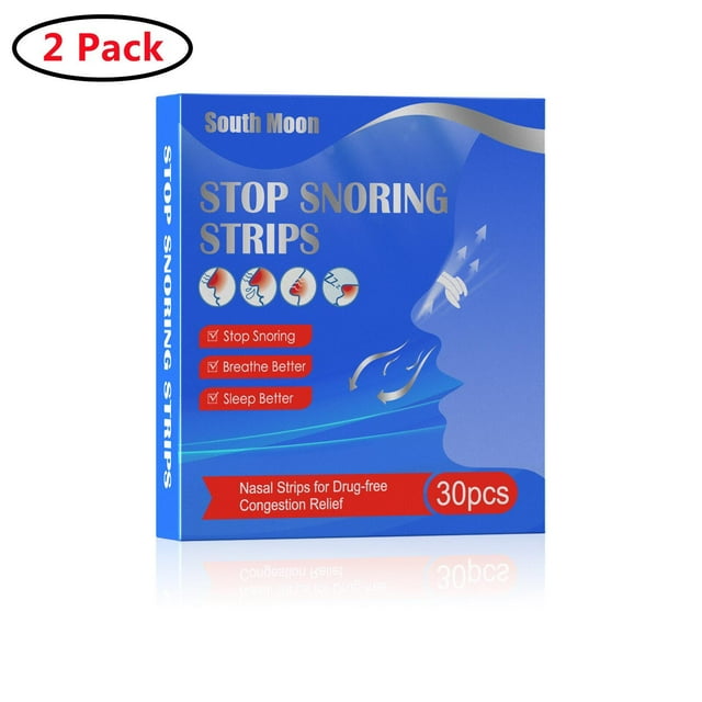 2 Pack Nasal Strips Extra Strength, Tan, 30 Count Works Instantly to Reduce Snoring, & Relieve
