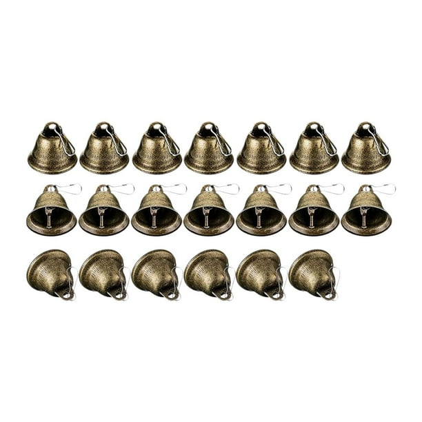 Cascabeles pequeños de bronce, diseño vintage, decorativos, rústicos, colgantes, para hacer tú mismo. 20 piezas