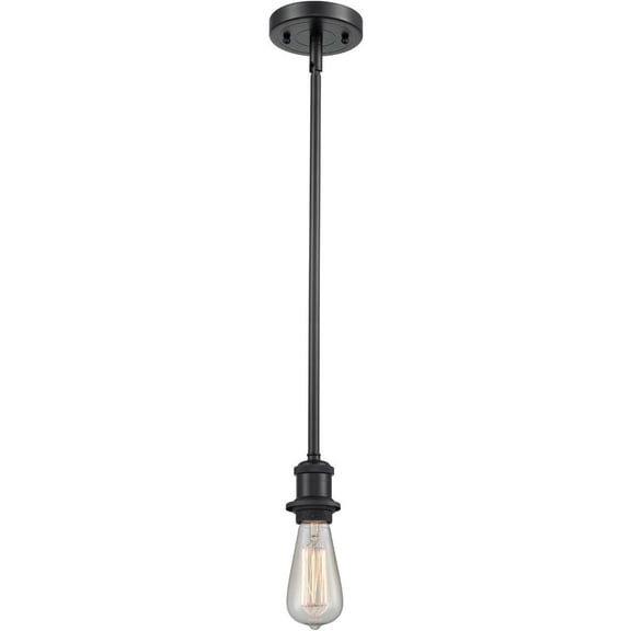 Innovations 516-1S-BK Bare Bulb 1 Light Pendant part of the Ballston Collection, Matte Black