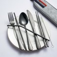 thumbnail image 2 of Juego de acero inoxidable, cuchillo, tenedor, cuchara, palillos, pajita, vajilla portátil, juego de 7 piezas, productos, 2 of 5
