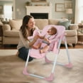 thumbnail image 4 of AILEEKISS Foldable Baby High Chair with Wheels, Adjustable Recline Toddler Eating Chair, Pink, 4 of 12