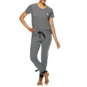 U.S. Polo Assn. Women's and Women's Plus Short Sleeve Top and Jogger 2-Piece Lounge Pajama Set
