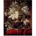 thumbnail image 1 of Ceramic Tile Mural-Jean Capeinick Flowers Tile Mural Commercial Remodeling Idea. 24" w x 30" h using (20) 6 x 6 ceramic tiles, 1 of 3
