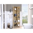 thumbnail image 3 of Bathroom Linen Cabinet - Oak Color Scheme, 5+ Shelves, 1 Door Freestanding With Adjustable Interior Shelves Oak, Door, Modern Style, 3 of 4