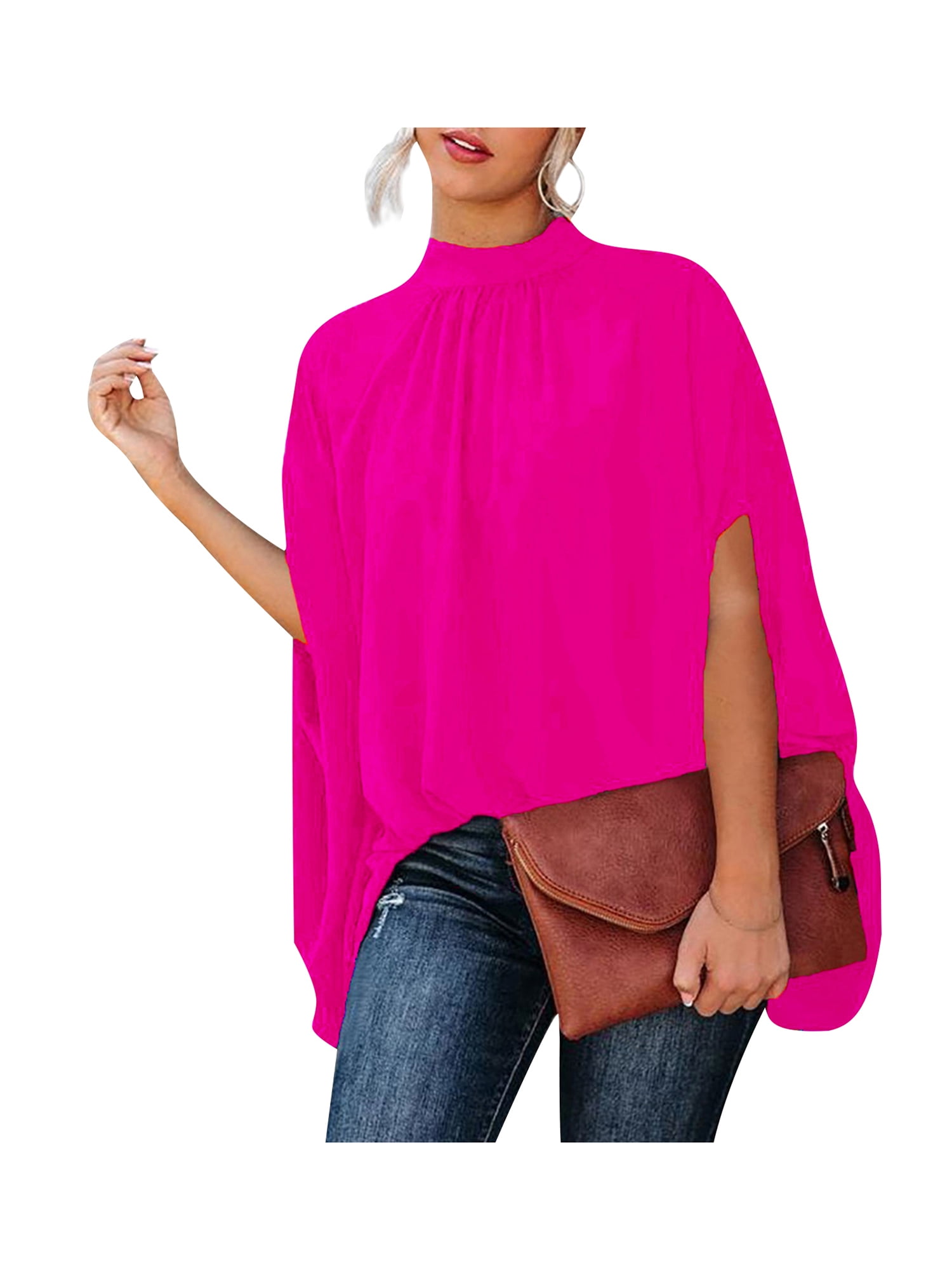 pink batwing top