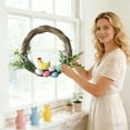 thumbnail image 4 of Easter Door Wreath Eggs Wreath for Kitchen, Hanging Decoration Boho Easter Egg-Shaped Rattan Wreath, Welcome Sign for Front Door Decor Wall Window, 4 of 6