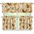 thumbnail image 1 of Rooster Chicken Window Kitchen Curtain Tier and Valance,3 Piece Kitchen Window Curtains Set for Living Room, 1 of 5