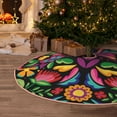 thumbnail image 5 of Sikiie Colorful Floral Embroidery Mexican Nativity Christmas Tree Skirt, Jesus Christian Winter Holiday Tree Mat Decoration(30-48IN), 5 of 6