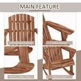 thumbnail image 5 of Outsunny Rustic Wooden Adirondack Rocking Chair Outdoor Lounge Chair Fire Pit Seating with Slatted Wooden Design for Patio, Backyard, Carbonized, 5 of 9