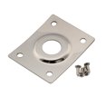 thumbnail image 3 of Musiclily Pro Steel Curved Recessed Rectangle Jack Socket Plate 10mm Hole for Electric Guitar Bass, Nickel, 3 of 5