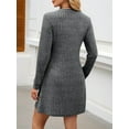 thumbnail image 6 of Women'S Knit Long Sleeve Sweater Dress Casual V Neck Tunic Dresses Fall Trendy Outfits Dark Gray XXL, 6 of 7