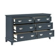 thumbnail image 4 of Benjara Sely Dresser, 55 Inch, 6 Drawers, Navy Blue Wood Nickel Ring Handles, 4 of 6