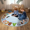 thumbnail image 4 of ASPILLOW Kids Rugs for Playroom,Non Slip Washable Kids Classroom Round Carpet for Children Nursery Toddler Room Decor,47inch, 4 of 9