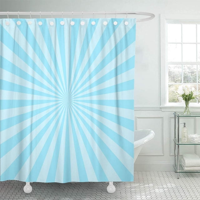ABPHQTO Burst Sun Ray Azul Dos tonos Colores Resumen Sunburst Beam Bright Energy Flare Light Baño Cortina de ducha 165x180 cm ABPHQTO PKNMT66x72Shower-9163