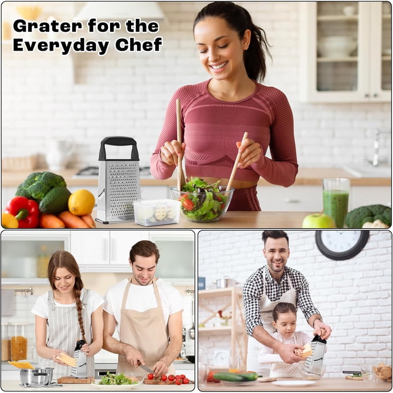 Behome 4-Sided Stainless Steel Box Grater with Container photo 7