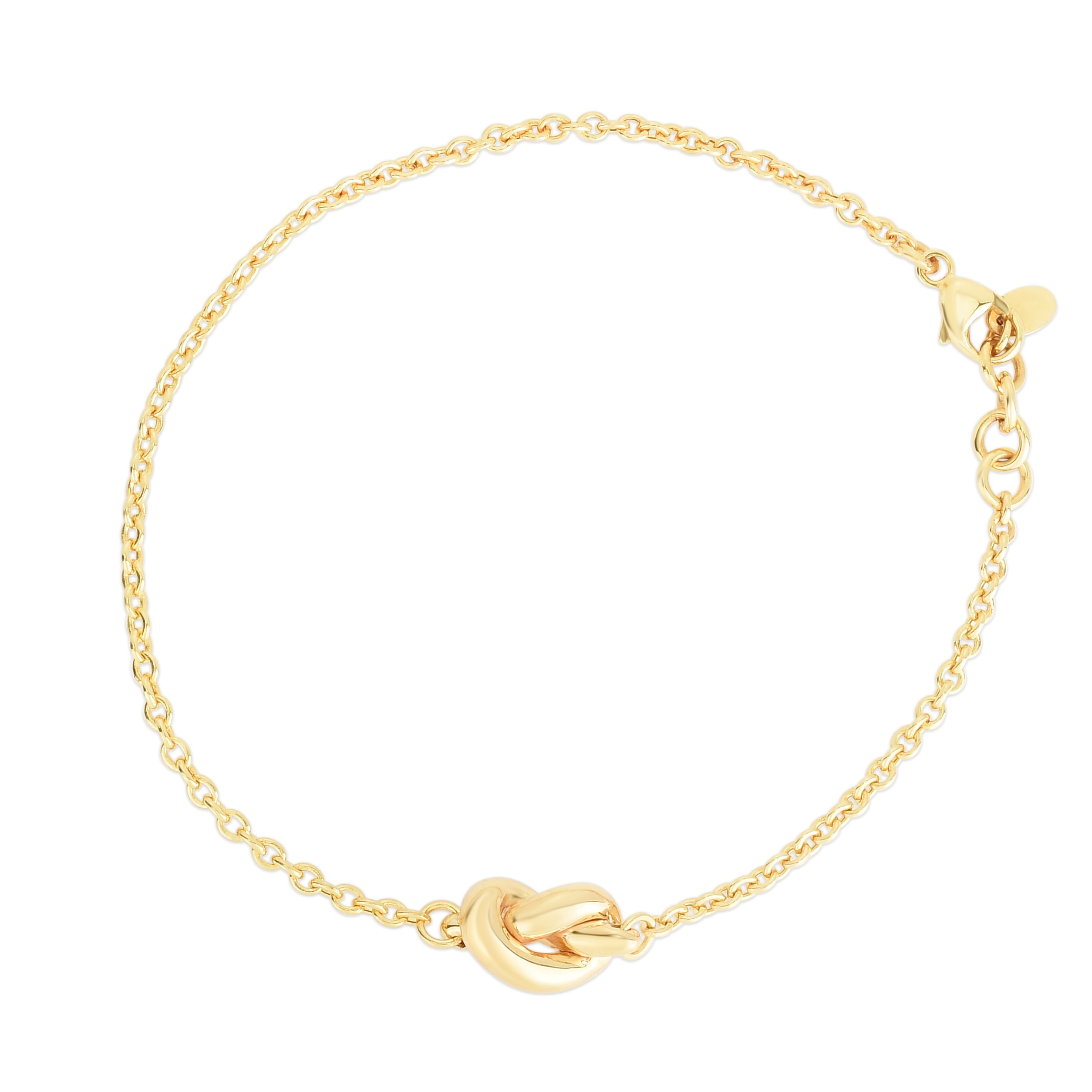 14K Yellow Gold Polish Knot Bracelet With Lobster Clasp 7in - Walmart.com