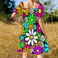thumbnail image 3 of 2024 Retro Happy Daisy Daisies Flowers Happy Flowers Pattern Dress summer women's suit Women's summer dresses, 3 of 6