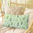 thumbnail image 4 of Green Leaves Pillow Covers, Linen Long Throw Pillow Case, Summer Botanical Farmhouse Leaf Holiday Pillow Protector Decorative Cushion Cover for Living Room/Bedroom 12" x 20", 4 of 8