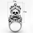 thumbnail image 2 of Luxe Jewelry Designs Women's Stainless Steel Skull Design Ring with Black Top Grade Crystal - Size 5, 2 of 4