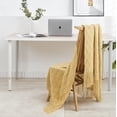 thumbnail image 2 of ModernlyBasic Knitted Throw Blanket, 50 x 60 inch, Warm & Cozy Decorative Throw Blankets with Tassels, Fancy Throw Blankets for Couch, Textured Solid Soft Knit Blanket - Mustard, 2 of 7