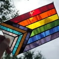 thumbnail image 2 of Stained Glass Flag Double Premium Garden Flag Rainbow Garden Flags For Home Decor, 2 of 7