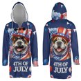 thumbnail image 3 of Patriotic Bulldog Celebrates 4th of July All Over Print 3D Hooded Duffle Toggle Coat Dog Lover Gifts Idea - 02009, 3 of 6