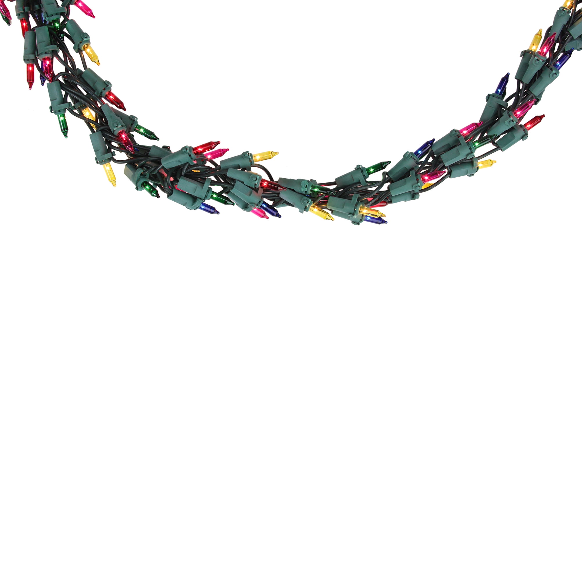 600 Multi-Color Mini Garland Christmas Lights - 18 ft Green Wire