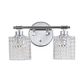 thumbnail image 5 of JONATHAN Y Spaulding Vintage 13" 2-Light Iron/Chevron Pattern Glass Farmhouse Cottage LED Vanity Light, Chrome, 5 of 8