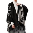thumbnail image 4 of Manxivoo Cardigan for Women, Women's Travel Plaid Shawl Wraps Open Front Poncho Cape Warm Oversized Sweaters Casual Cardigan Shawls for Fall Winter Long Cardigans for Women Trendy Black One Size, 4 of 9