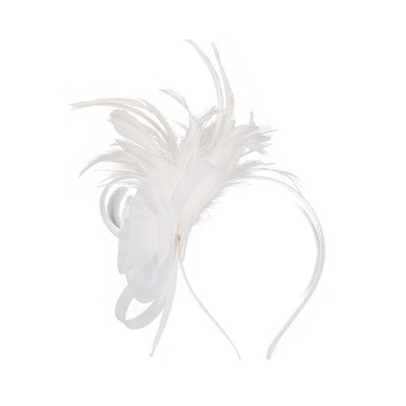 Mesh Feathered Hairhoop Evening Dress Headband 1920s Masquerades Hair Decoration