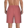 thumbnail image 3 of Naloa Stripes Red White Men's Beach Shorts, Surfing shorts, Swim trunks, Quick Dry Swim Trunks for Surfing Beach Fun - Small, 3 of 9