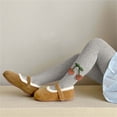 thumbnail image 4 of Girls Knit Cotton Footed Tights Stretch Pantyhose Soft Breathable Dance Leggings, Daily Stockings for Kids Outdoor Daily Wear Gray 5-6 Years, 4 of 6