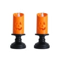 thumbnail image 2 of Jpxdew Pumpkin Lantern Set,2 Pack Halloween LED Candles,5.5x13cm Outdoor Path Decor,Battery Powered, 2 of 9