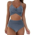 thumbnail image 3 of ITFABS Female Spaghetti Strap Bikini Tops+ Leopard Print Bikini Panties, 3 of 5