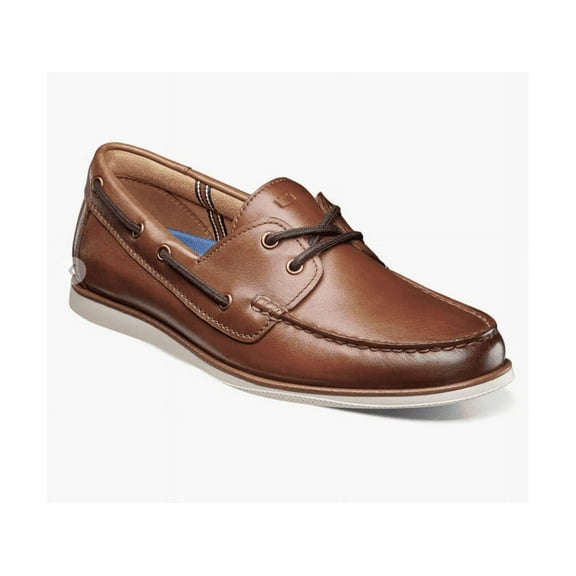 Men's Florsheim Atlantic Moc Toe Boat Shoes Slip On Casual Cognac 13367-221