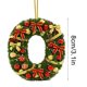 thumbnail image 2 of Adornos navideños artesanales decorativos para el árbol, monogramas decorativos acrílicos 2D con gorro de Papá Noel, 26 letras, adornos navideños colgantes para manualidades, decoración navideña para, 2 of 5