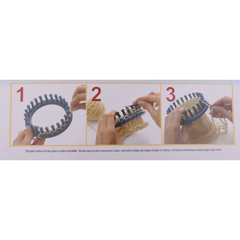Gazechimp 4Pcs Knitting Loom ,Beginners Loom Knitting Kits DIY Easy  Loom Knitting Set with Crochet Hook Knitting Crochet Kits for Hat Scarf Shawl Sweater Socks