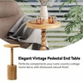 thumbnail image 4 of COZAYH PH03065-0 Farmhouse Pedestal End Table, Rustic Wood Drink Table with Base Round Martini Table for Small Space Living Room, 4 of 7