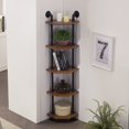 thumbnail image 2 of Ivinta Industrial Wall Mount Pipe Shelves, Wood Corner Shelf Bookshelf, 2 of 9
