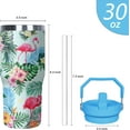 thumbnail image 2 of Flamingo Tumbler with Handle and Flip Straw for Women Men, 30oz Stainless Steel Insulated Cup, Water Bottle Travel Coffee Mug, Gifts for Animal Lovers, 2 of 6