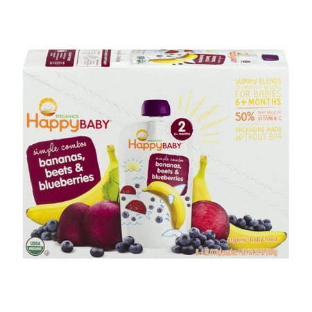 happy baby simple combos bananas beets blueberries organic baby