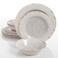 thumbnail image 1 of Gibson Studio California Mauna 12 Pc Durable Melamine Dinnerware Set, Ice, 1 of 7