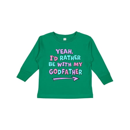 

Inktastic Yeah I d Rather Be with My Godfather in Pink Blue and Purple Gift Toddler Boy or Toddler Girl Long Sleeve T-Shirt