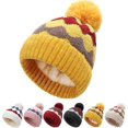 thumbnail image 1 of Bobble Hat Women - Fleece Lined Beanie Hats Ladies Winter Thermal Knitted Wooly Hats with Pom Pom, 1 of 5